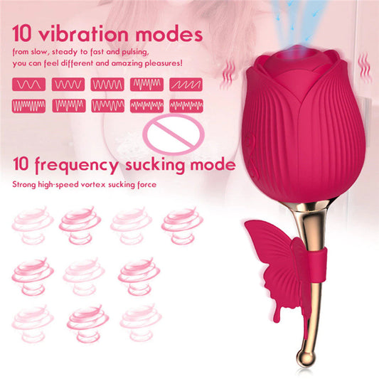 2021 Rose Flower Clitoral Sucking Vibrator G-Spot Vibrator Clit Stimulator Vagina Pussy Massager Adult Sex Toys for Women Orgasm