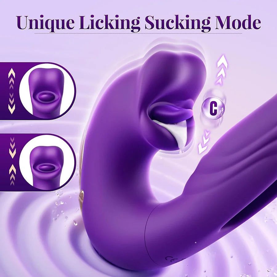 New on sale 2026 G-Spot Vibrator Female Sex Toy, featuring 7 slapping vibration modes and 5 licking/sucking modes.