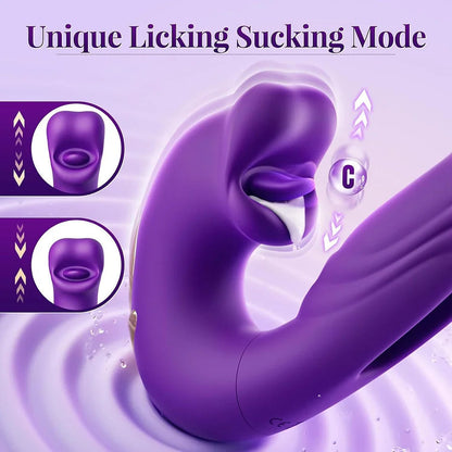 New on sale 2026 G-Spot Vibrator Female Sex Toy, featuring 7 slapping vibration modes and 5 licking/sucking modes.