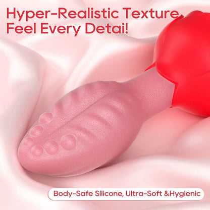 Buyging APP&Remote Control 9 Vibrating and 360° Rotating Anal Vibrator with Rose Base