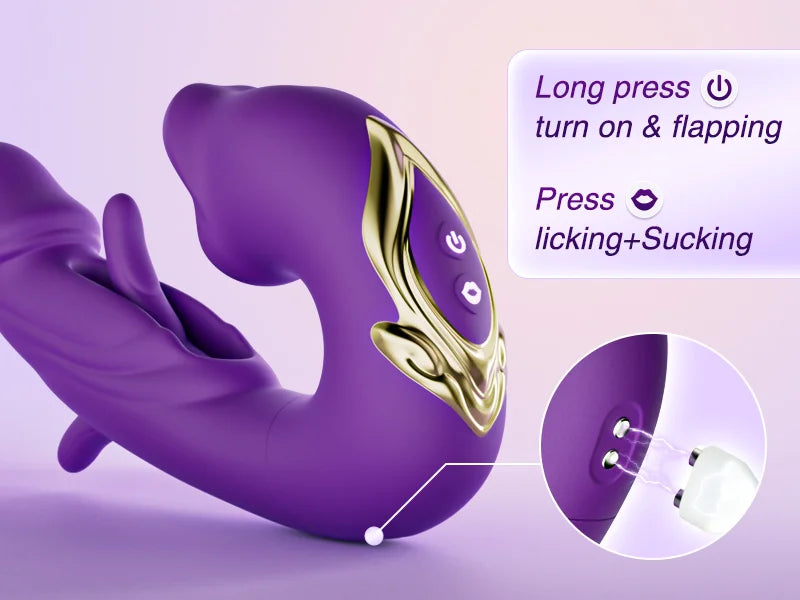 New on sale 2026 G-Spot Vibrator Female Sex Toy, featuring 7 slapping vibration modes and 5 licking/sucking modes.