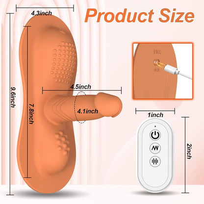 Buyging 10 Vibration Modes Sit and Ride Vibrator Clit Anal G-spot Double Stimulator