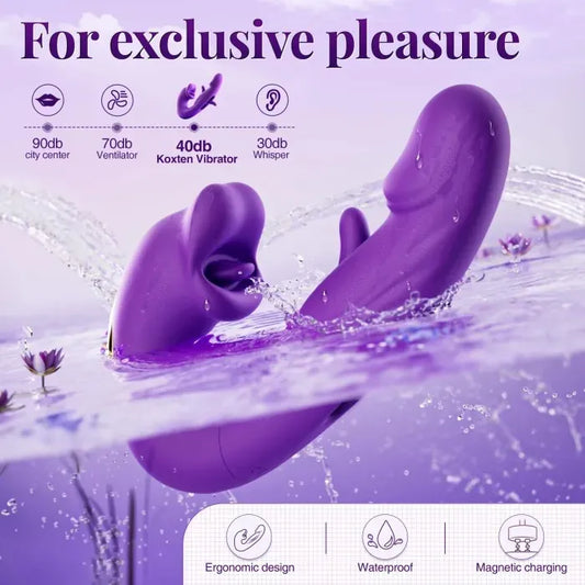 New on sale 2026 G-Spot Vibrator Female Sex Toy, featuring 7 slapping vibration modes and 5 licking/sucking modes.